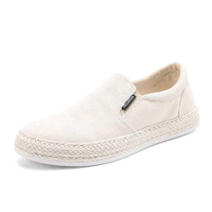 Breathable Men's Slip - on Shoes ⎜ Comfortable Espadrille - Style Canvas Shoes for Leisure and Summer