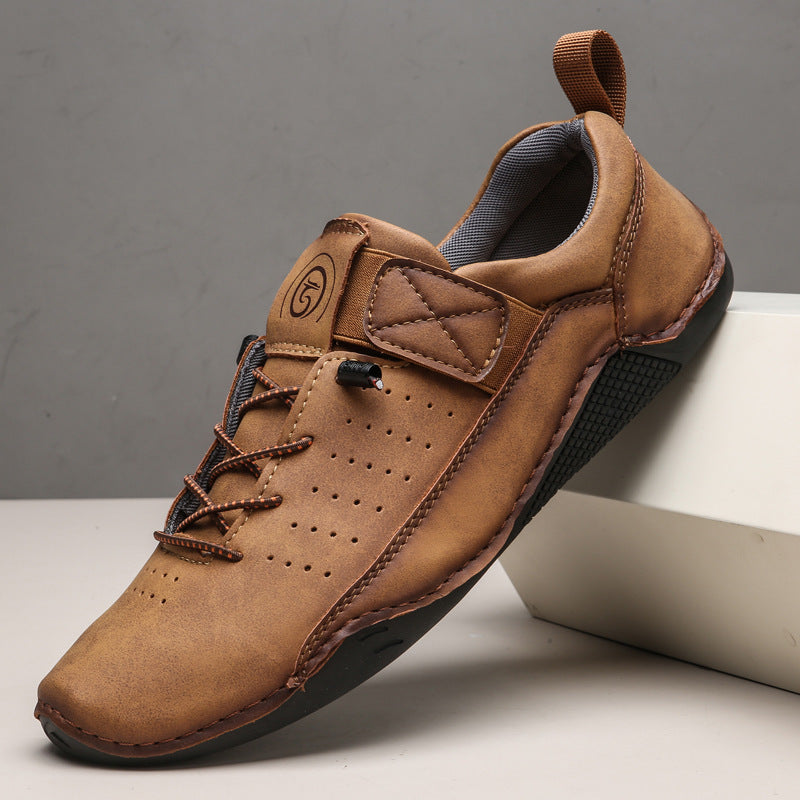 Hand - Sewn Men's Casual Shoes ⎜ Comfortable Retro Leather Trainers for Everyday Wear