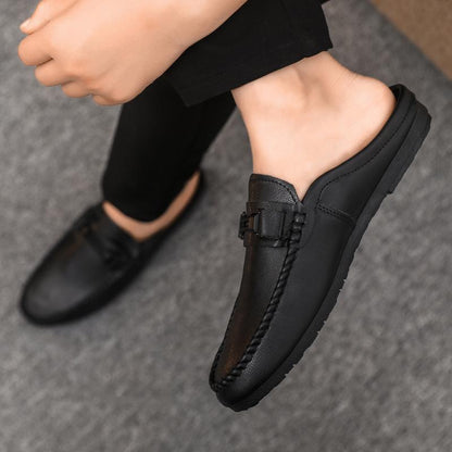 Men's Moccasins for Summer ⎜ Comfortable Leather Loafers with Adjustable Strap and Non - Slip Sole
