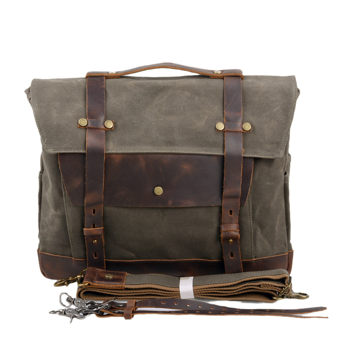 Canvas Motorbike Bag ⎜ Waterproof Retro Bag with Strap Fastening and Large Storage Space