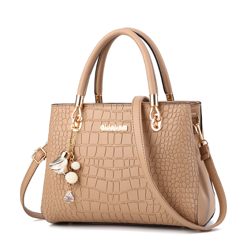 Elegant Handbag for Women ⎜ Simple Croco - Look Design with Adjustable Shoulder Strap