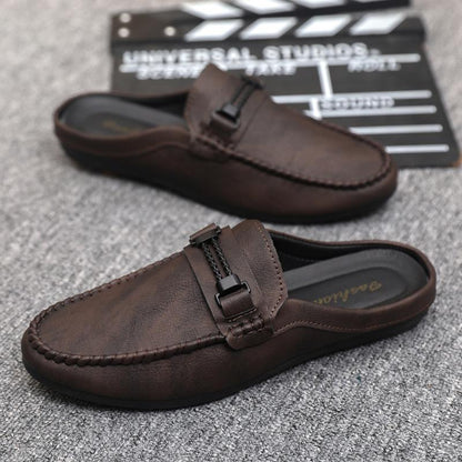 Men's Moccasins for Summer ⎜ Comfortable Leather Loafers with Adjustable Strap and Non - Slip Sole