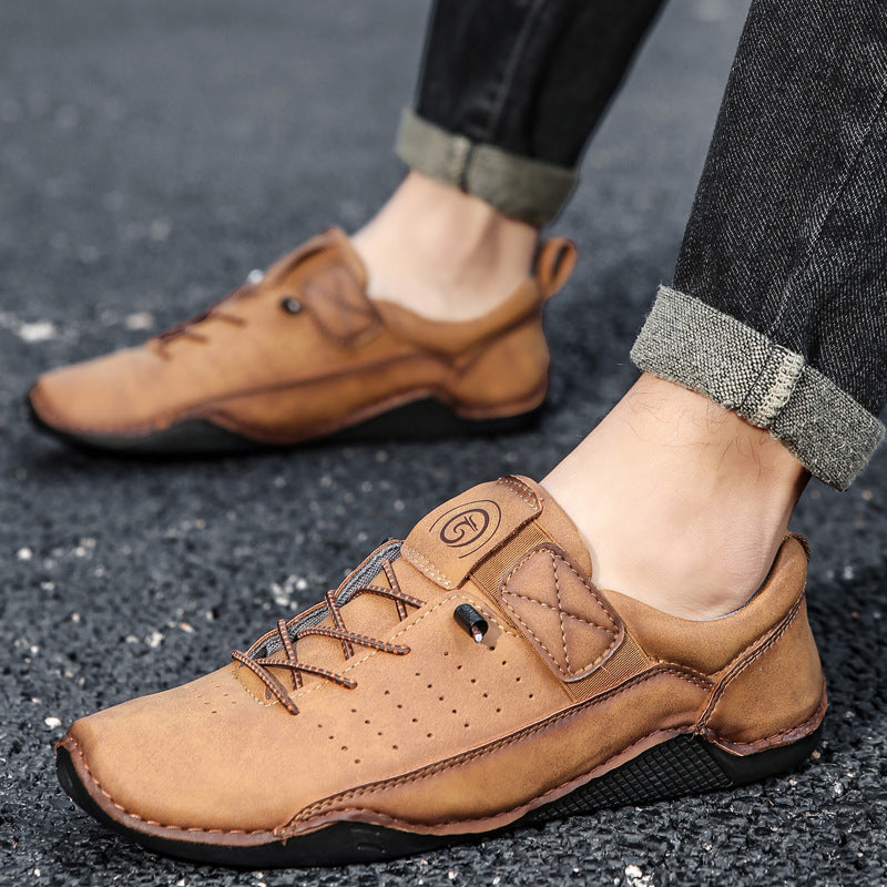 Hand - Sewn Men's Casual Shoes ⎜ Comfortable Retro Leather Trainers for Everyday Wear