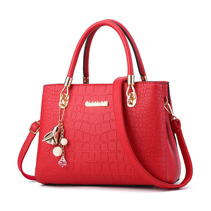 Elegant Handbag for Women ⎜ Simple Croco - Look Design with Adjustable Shoulder Strap