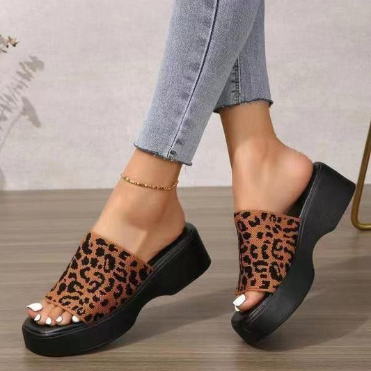 Fashionable Platform Loafers for Women ⎜ Comfortable Wedges with a Leopard Pattern for Versatile Outfits