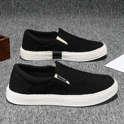 Breathable Men's Slip - on Shoes ⎜ Comfortable Espadrille - Style Canvas Shoes for Leisure and Summer