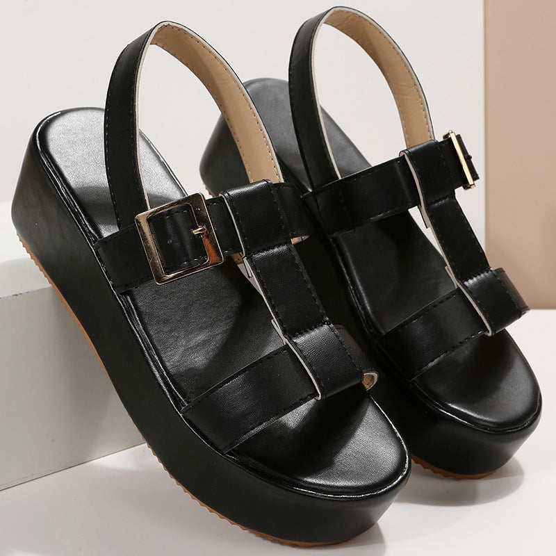 Women's Platform Sandals ⎜ Fashionable Shoes with Adjustable Strap and Comfortable Wear