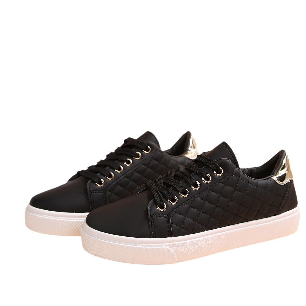 Sneakers for Women ⎜ Comfortable Casual Shoes with Stitched Design and Golden Details
