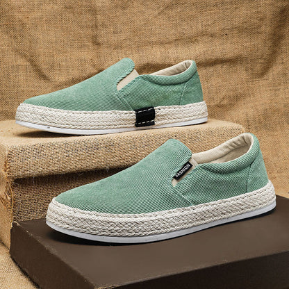 Breathable Men's Slip - on Shoes ⎜ Comfortable Espadrille - Style Canvas Shoes for Leisure and Summer