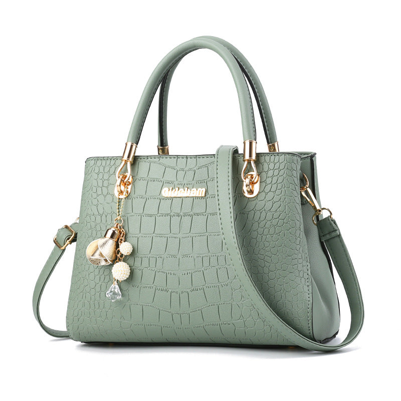Elegant Handbag for Women ⎜ Simple Croco - Look Design with Adjustable Shoulder Strap