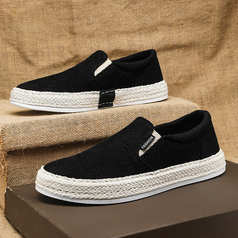 Breathable Men's Slip - on Shoes ⎜ Comfortable Espadrille - Style Canvas Shoes for Leisure and Summer