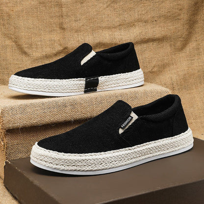 Breathable Men's Slip - on Shoes ⎜ Comfortable Espadrille - Style Canvas Shoes for Leisure and Summer