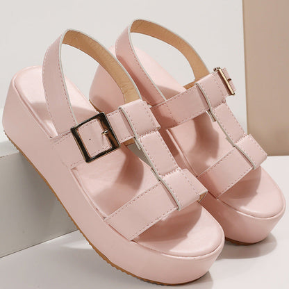Women's Platform Sandals ⎜ Fashionable Shoes with Adjustable Strap and Comfortable Wear