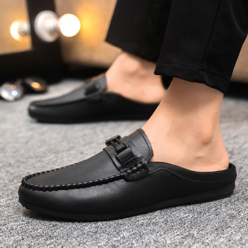 Men's Moccasins for Summer ⎜ Comfortable Leather Loafers with Adjustable Strap and Non - Slip Sole