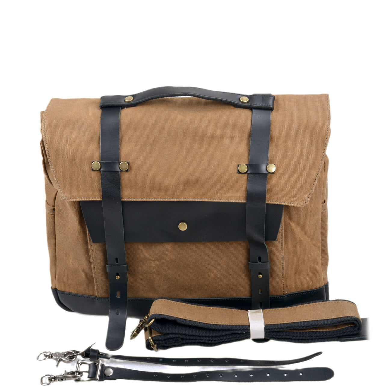 Canvas Motorbike Bag ⎜ Waterproof Retro Bag with Strap Fastening and Large Storage Space