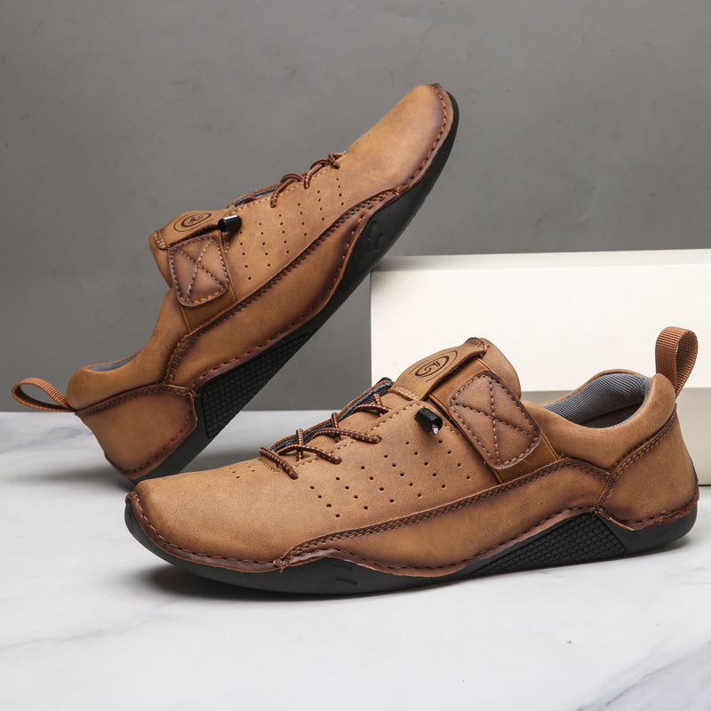 Hand - Sewn Men's Casual Shoes ⎜ Comfortable Retro Leather Trainers for Everyday Wear
