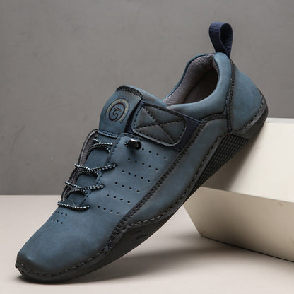 Hand - Sewn Men's Casual Shoes ⎜ Comfortable Retro Leather Trainers for Everyday Wear