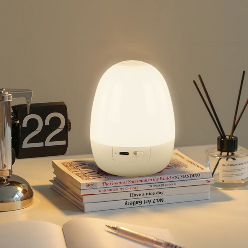 Egg-Shaped Silicone Night Light – Touch Control, 7-Colour Changing