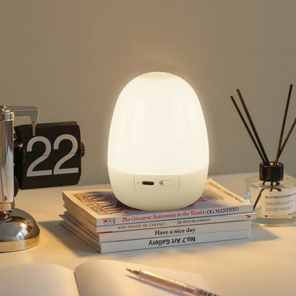 Egg-Shaped Silicone Night Light – Touch Control, 7-Colour Changing