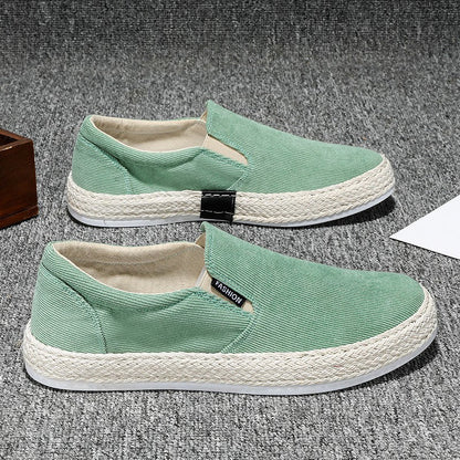 Breathable Men's Slip - on Shoes ⎜ Comfortable Espadrille - Style Canvas Shoes for Leisure and Summer