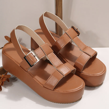Women's Platform Sandals ⎜ Fashionable Shoes with Adjustable Strap and Comfortable Wear