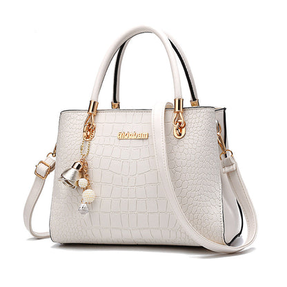 Elegant Handbag for Women ⎜ Simple Croco - Look Design with Adjustable Shoulder Strap