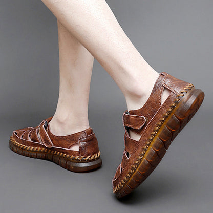 Men's Sandals ⎜ Comfortable Leather Shoes in Retro Design with Adjustable Strap for Summer
