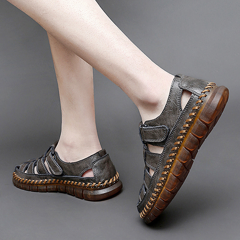 Men's Sandals ⎜ Comfortable Leather Shoes in Retro Design with Adjustable Strap for Summer