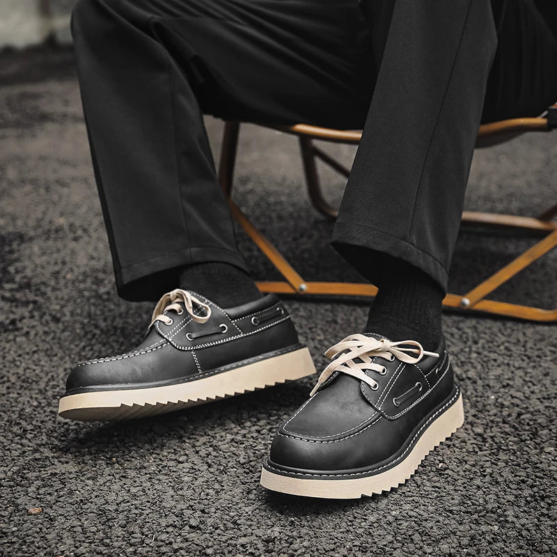Men's Lace - Up Shoes ⎜ Robust Leather Shoes in Retro Style for Leisure and Everyday Wear
