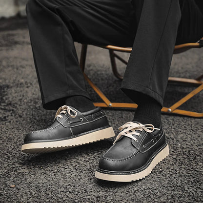 Men's Lace - Up Shoes ⎜ Robust Leather Shoes in Retro Style for Leisure and Everyday Wear