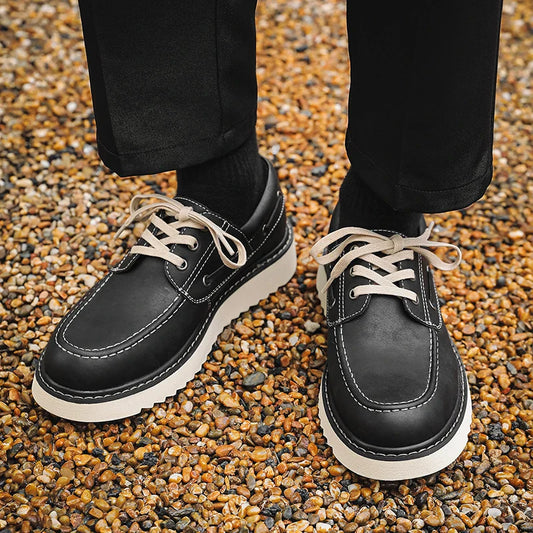 Men's Lace - Up Shoes ⎜ Robust Leather Shoes in Retro Style for Leisure and Everyday Wear