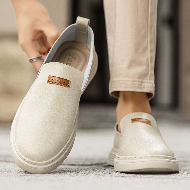 Men's Slip - on Shoes ⎜ Comfortable Outdoor Shoes Made of Leather for Summer and Leisure