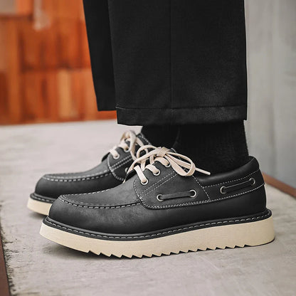 Men's Lace - Up Shoes ⎜ Robust Leather Shoes in Retro Style for Leisure and Everyday Wear