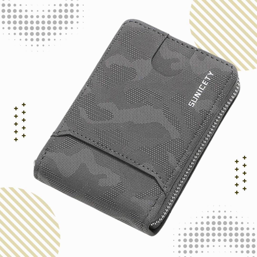 Men's Wallet with Zip ⎜ Compact Camouflage Wallet with Plenty of Storage Space