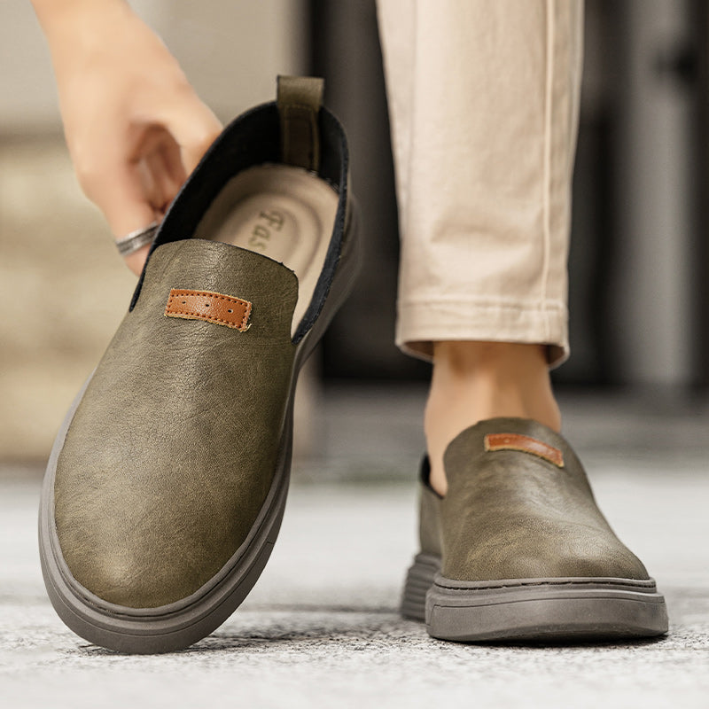 Men's Slip - on Shoes ⎜ Comfortable Outdoor Shoes Made of Leather for Summer and Leisure