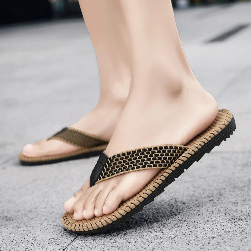 Men's Toe Separators for Summer ⎜ Comfortable Beach Sandals with Non - Slip Sole and Mesh Design