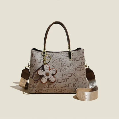 Spacious Crossbody Bag for Women ⎜ Stylish Handbag with Flower Pendant and Adjustable Shoulder Strap