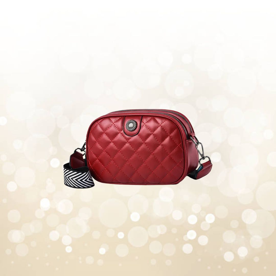 Small Leather Shoulder Bag ⎜ Padded Bag with Adjustable Shoulder Strap