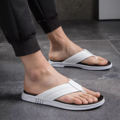 Men's Flip - Flops for Summer ⎜ Comfortable Leather Sandals for the Beach and Leisure Time