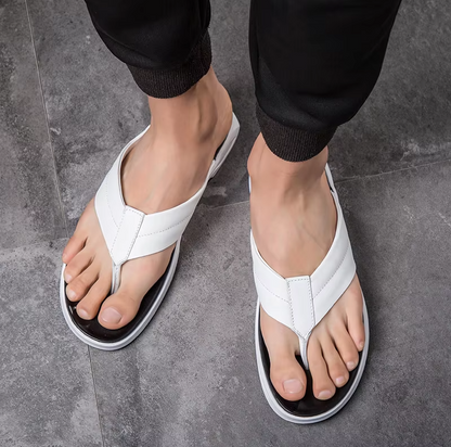 Men's Flip - Flops for Summer ⎜ Comfortable Leather Sandals for the Beach and Leisure Time