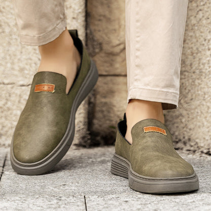 Men's Slip - on Shoes ⎜ Comfortable Outdoor Shoes Made of Leather for Summer and Leisure