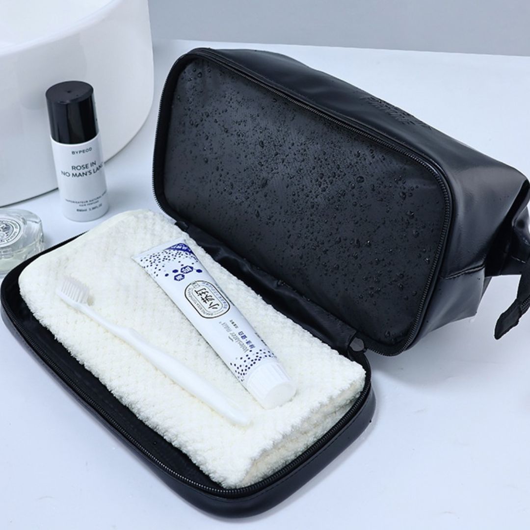 Leather Toiletry Bag for Men ⎜ Practical Double - Layer Bag with Large Capacity and Stylish Design