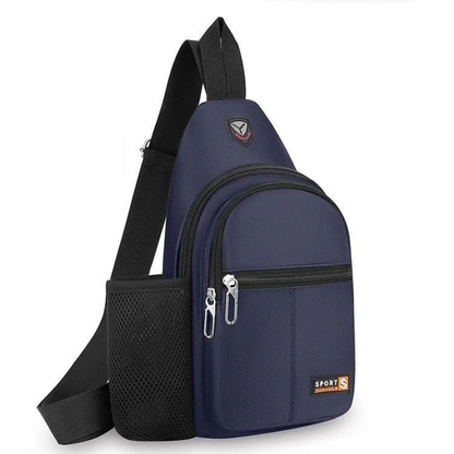 Shoulder Bag for Men ⎜ Spacious Chest Pocket with Bottle Holder and Several Zip Compartments