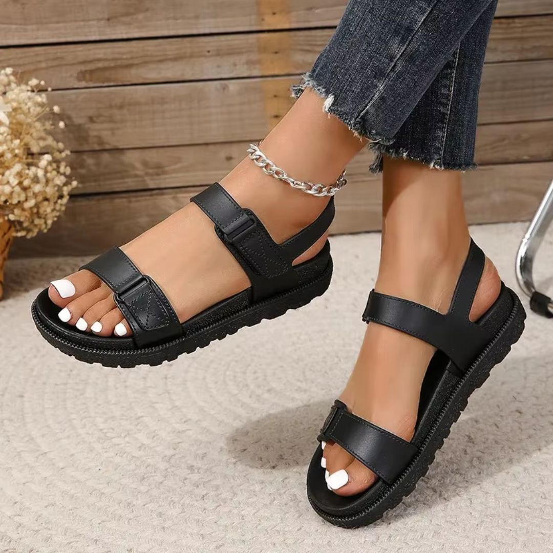 Women's Sporty Sandals ⎜ Comfortable Summer Shoes with Velcro Fastener and Soft Sole for Everyday Wear & Beach