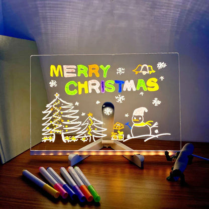 LED Writing Drawing Board for Kids ⎜ Reusable Light-Up Surface for Creative Notes, Art and Learning