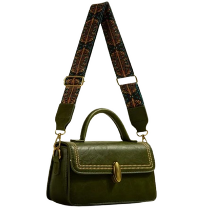 Retro Shoulder Bag for Women ⎜ Stylish Bag with Golden Details