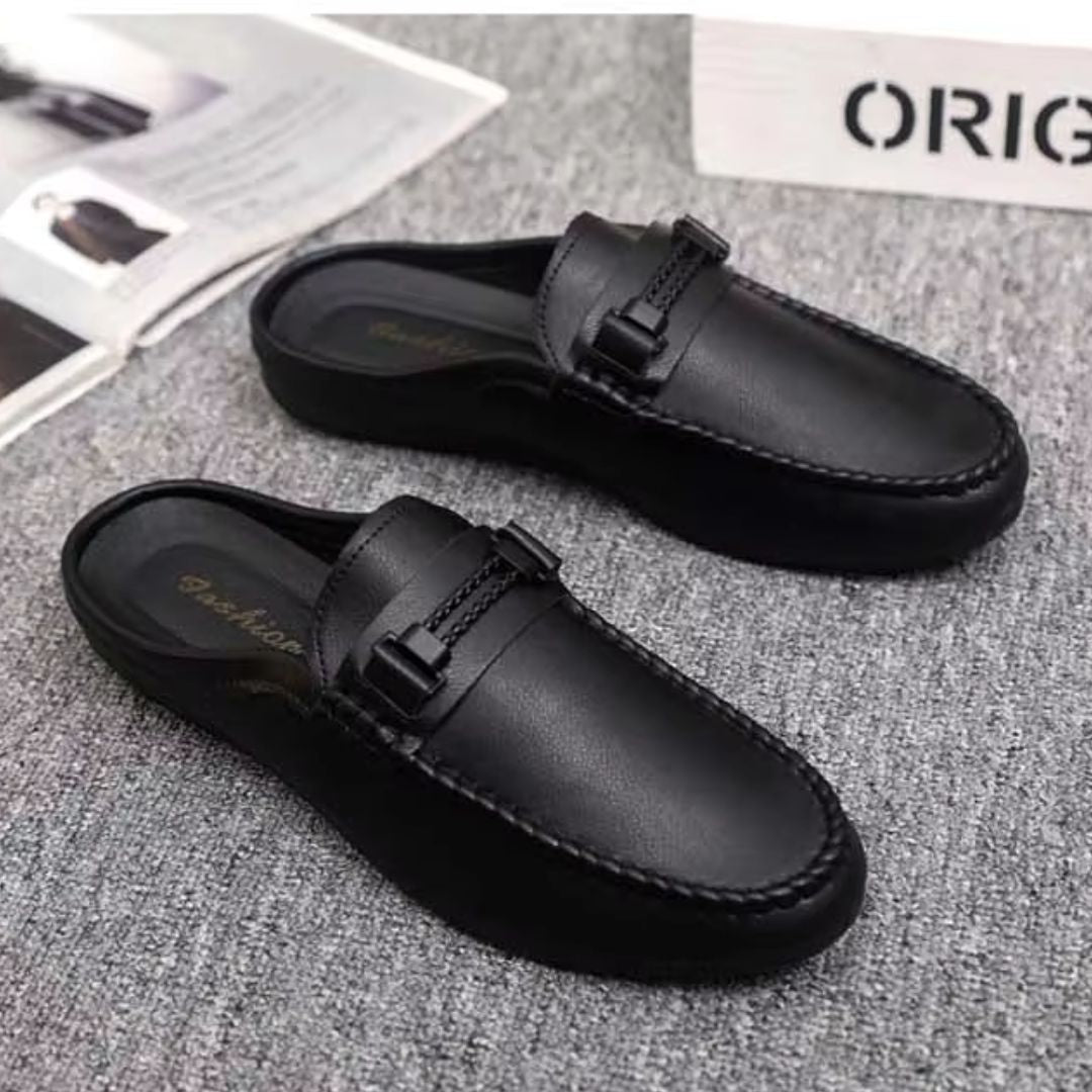 Men's Moccasins for Summer ⎜ Comfortable Leather Loafers with Adjustable Strap and Non - Slip Sole