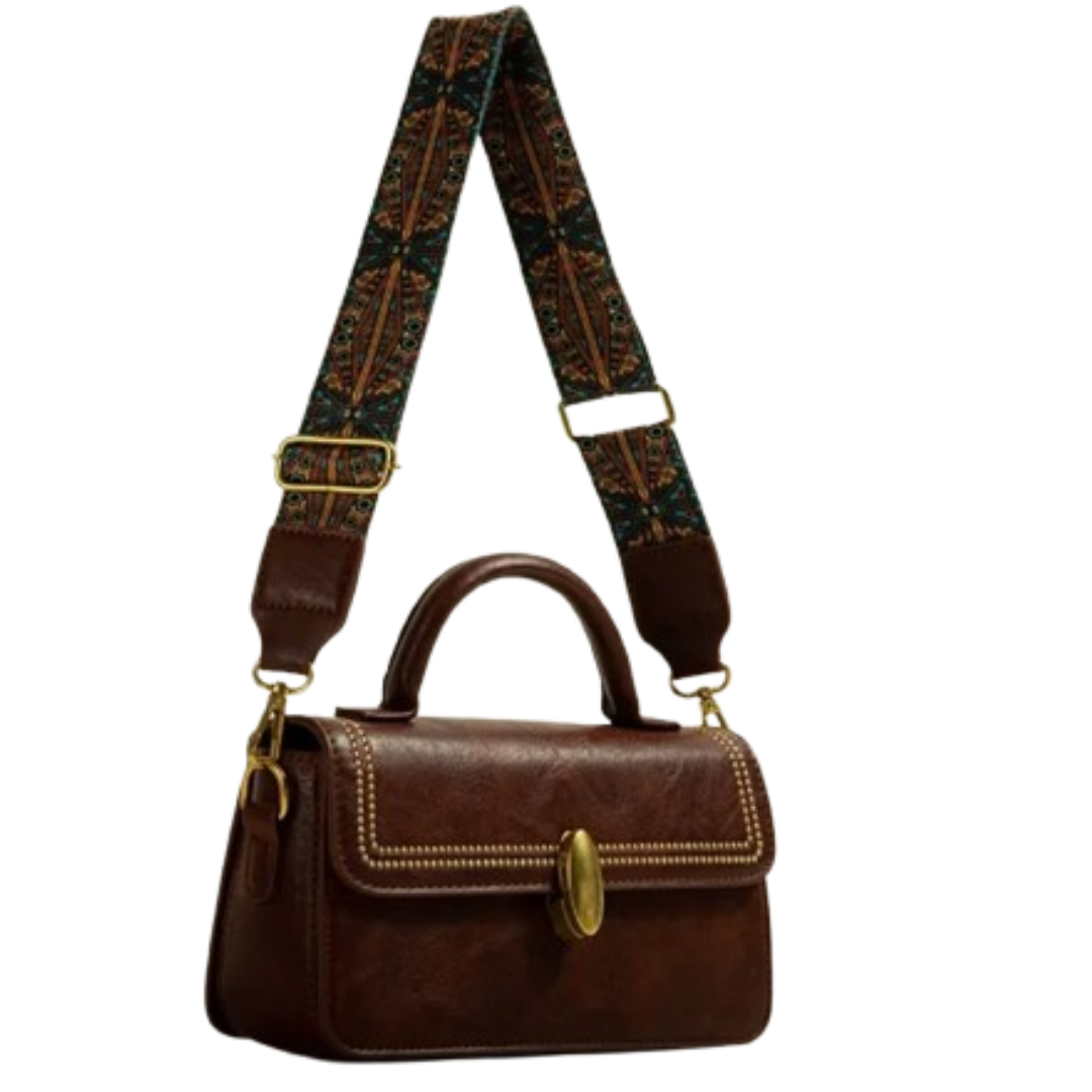 Retro Shoulder Bag for Women ⎜ Stylish Bag with Golden Details