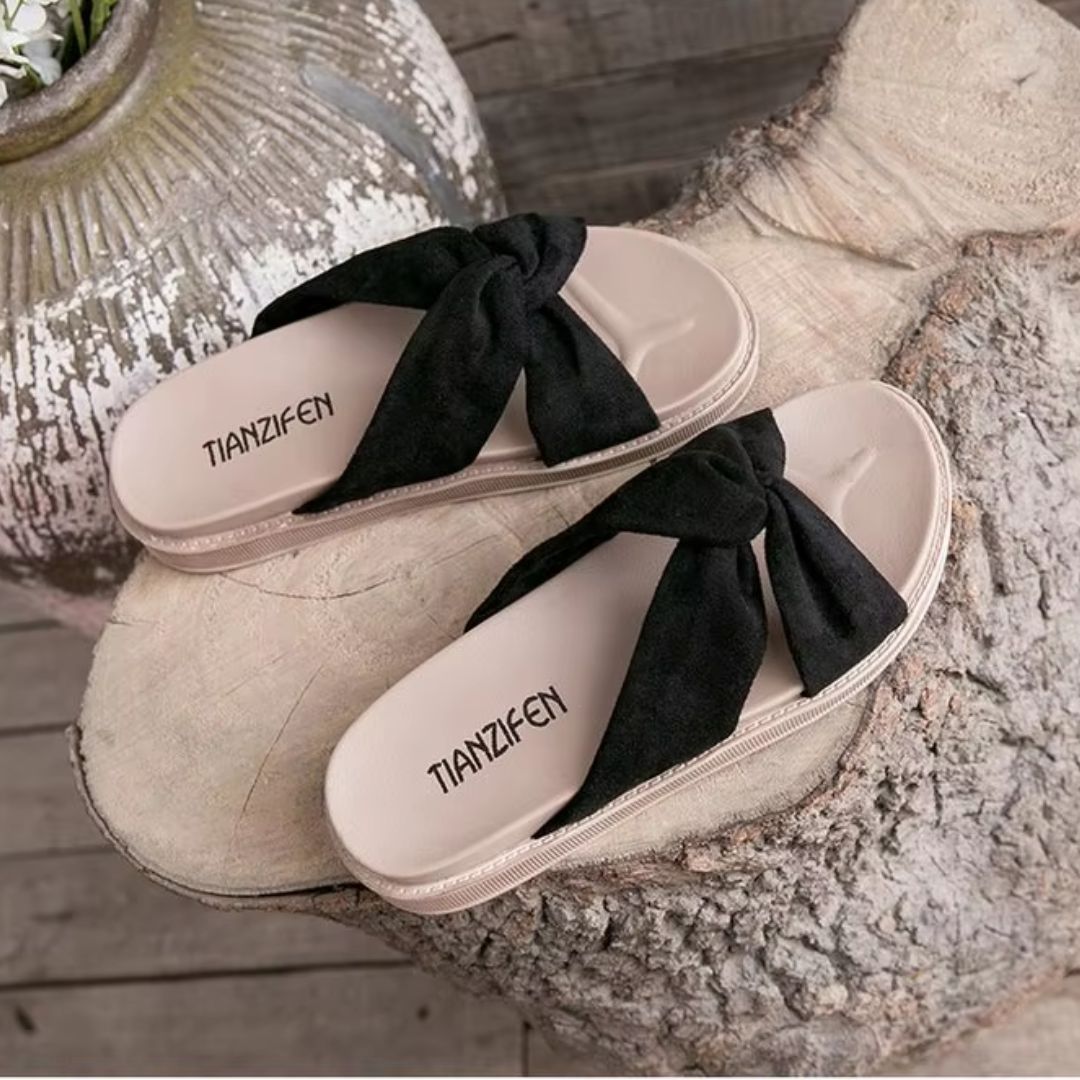 Women's Summer - Style Sandals ⎜ Comfortable Shoes with a Bow Design for a Casual Look