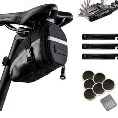 Saddle Bag for Bike ⎜ Compact Rear Bag with Zip and Reflective Strip
